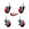 Service Caster 3 Inch Red Polyurethane Wheel Swivel 58 Inch Threaded Stem Caster Set 2 Brakes SCC SCC-TS20S314-PPUB-RED-58212-2-TLB-2 - alternate 5